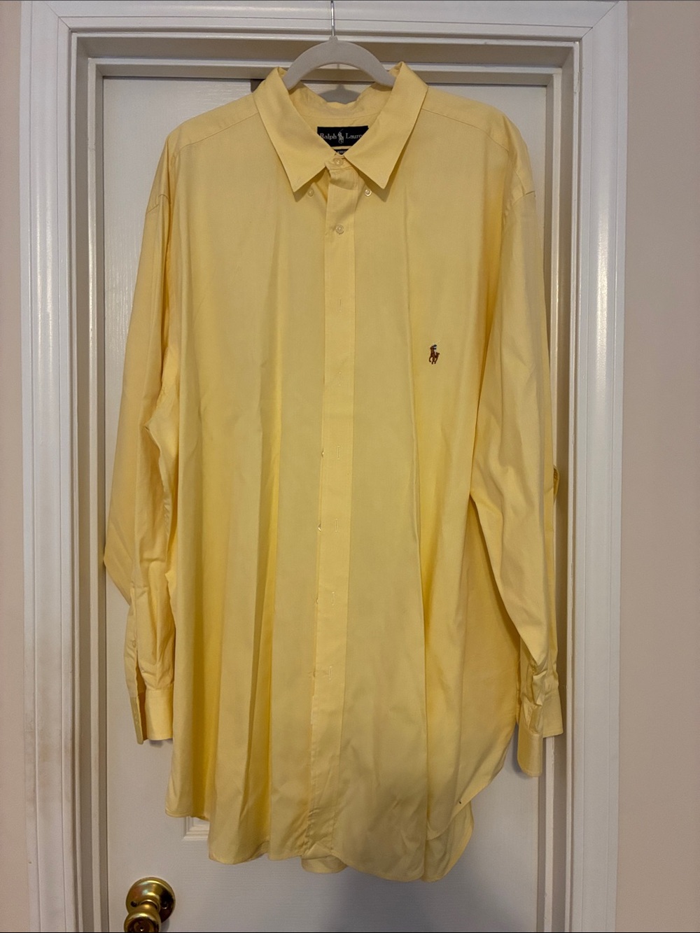 Ralph Lauren‎ size 19 36/37 tall Men’s Light Yellow Button-Front Dress Shirt